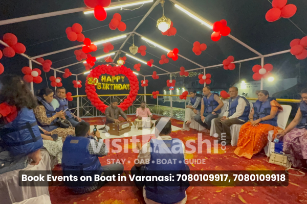Family celebration on the Ganga – Varanasi boat event