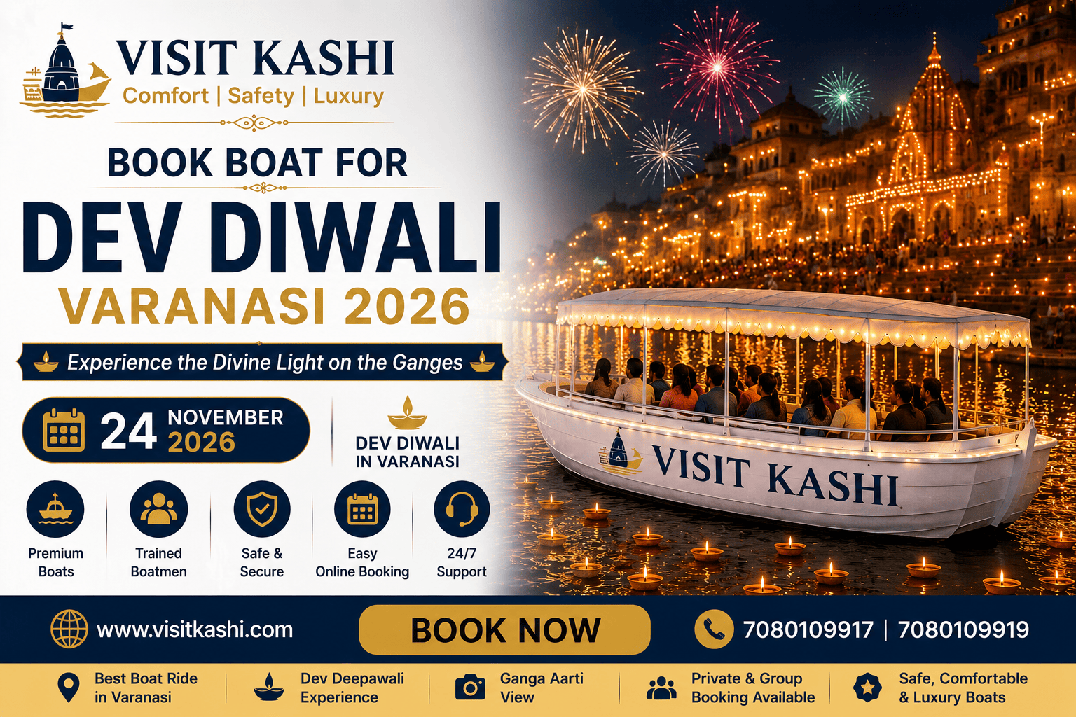 Dev Diwali Boat Booking Varanasi 2026 – 24 November