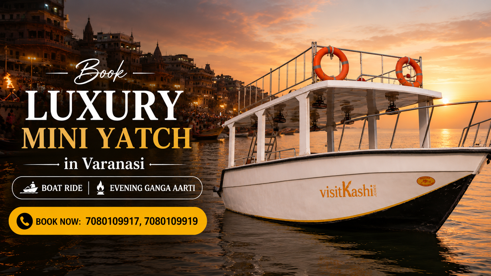 Luxury Mini Yacht Booking Varanasi – Photo 1