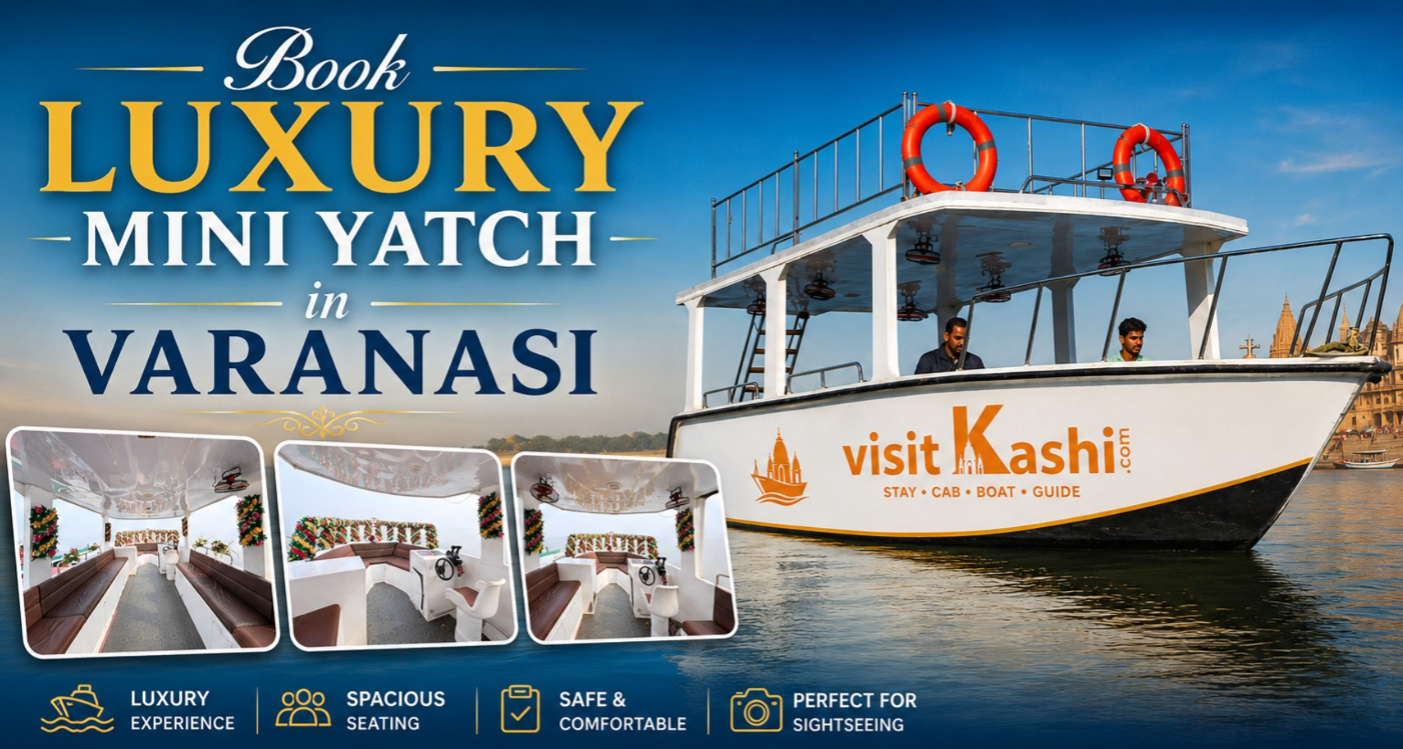 Luxury Mini Yacht Booking Varanasi – Photo 3